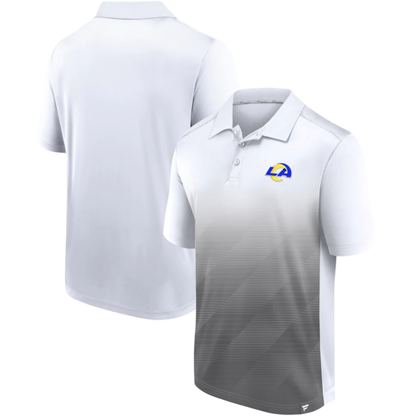 Men's Los Angeles Rams White/Grey Iconic Parameter Sublimated Polo